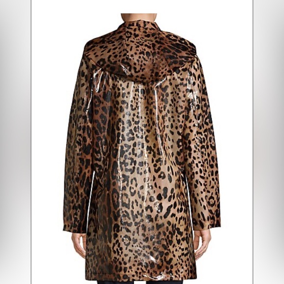 🐆 Donna Karan leopard rain jacket size M 🐆 - Picture 5 of 11